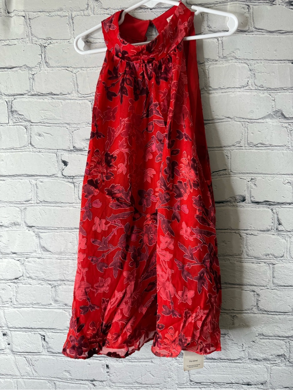 Alice and Olivia Red Floral Halter Women’s halter top medium